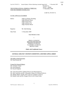 General Ojdanić's Amended Appeal Brief