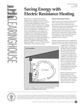 Saving Energy with Electric Resistance Heating