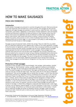 How to Make How to Make Sausages