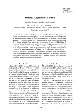 Page 1 植物研究雜誌 J. Jpn. Bot. 72: 198–220 (1997) Dalbergia