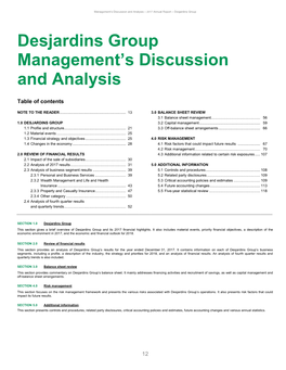Desjardins Group Management's Discussion and Analysis