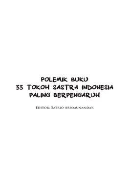 Polemik Buku 33 Tokoh Sastra Indonesia Paling Berpengaruh