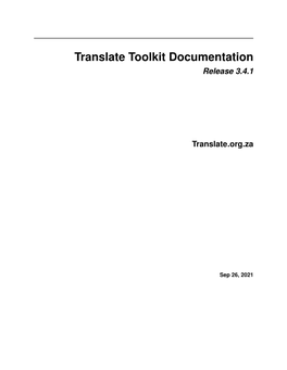 Translate Toolkit Documentation Release 3.4.1