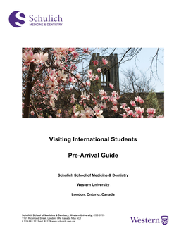Visiting International Students Pre-Arrival Guide