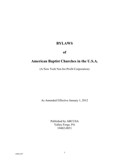 BYLAWS of American Baptist Churches in the U.S.A