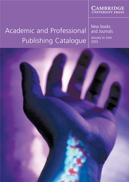 Academic and Professional Publishing Catalogue
