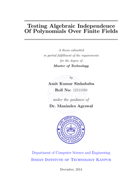 Testing Algebraic Independence of Polynomials Over Finite Fields