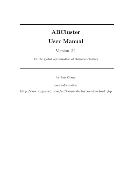 Abcluster User Manual Version 2.1