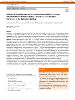 Part 2—Biosimilar and Originator Etanercept in the Outpatient Setting