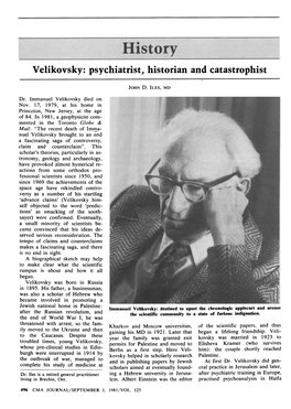 Velikovsky: Psychiatrist, Historian and Catastrophist