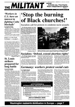 'Stop the Burning of Black Churches!'