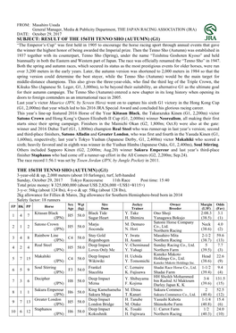 The 156Th Tenno Sho (Autumn)