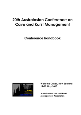 ACKMA Conference Handbook, Waitomo Caves 2013 4