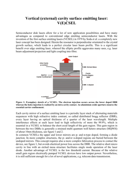 Vertical External Cavity Surface Emitting Laser