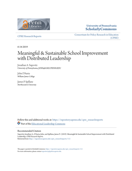 Meaningful & Sustainable School Improvement with Distributed