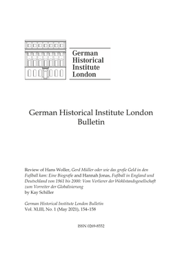 German Historical Institute London Bulletin