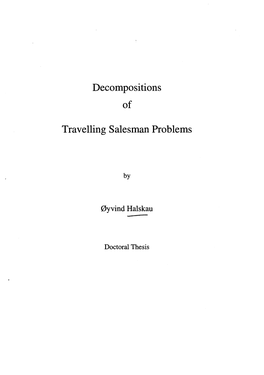 Decompositions of Travelling Salesman Problems