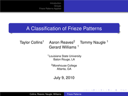 A Classification of Frieze Patterns