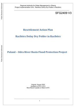 Odra River Basin Flood Protection Project Public Disclosure Authorized
