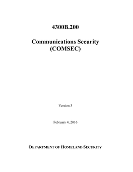 4300B.200 Communications Security (COMSEC)