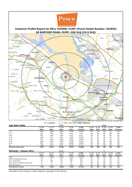 Customer Profile Report for MILL TAVERN, FLINT (Punch Outlet Number: 202993) 80 NORTHOP ROAD, FLINT, CH6 5LQ (CH 6 5LQ)