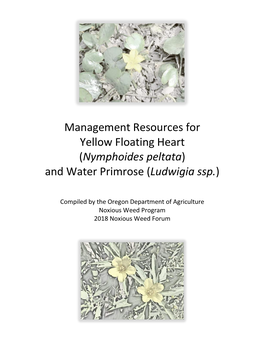 Management Resources for Yellow Floating Heart (Nymphoides Peltata) and Water Primrose (Ludwigia Ssp.)
