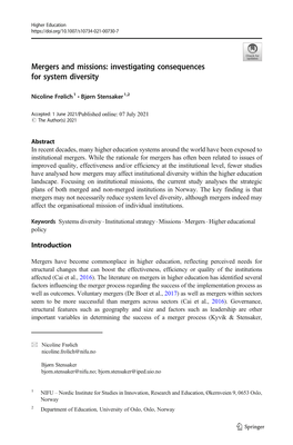 Mergers and Missions: Investigating Consequences for System Diversity