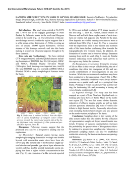 Landing Site Selection on Mars in Iapygia Quadrangle