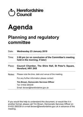 (Public Pack)Agenda Document for Planning and Regulatory Committee