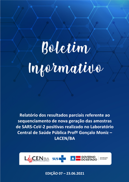 Boletim Informativo Lacen – Edição 07 – Relatório Dos Resultados Parciais