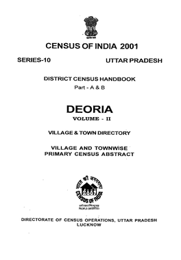 District Census Handbook, Deoria, Part