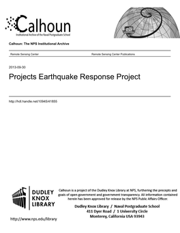 Naval Postgraduate School - Earthquake Response Project 5/29/14 4:58 PM