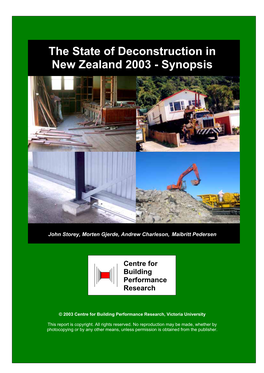 The State of Deconstruction in New Zealand 2003 - Synopsis
