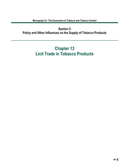 Licit Trade in Tobacco Products