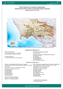 Piano Stralcio Per L'assetto Idrogeologico Dell'autorità Di Bacino Nord Occidentale Della Campania