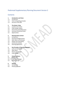 Podsmead Supplementary Planning Document Version 2 Contents