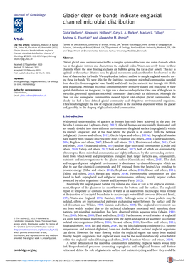 Glacier Clear Ice Bands Indicate Englacial Channel Microbial Distribution