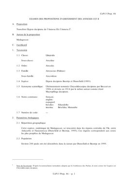 P. 1 Cop13 Prop. 46 EXAMEN DES PROPOSITIONS D'amendement
