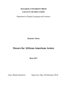 Oscars for African-American Actors