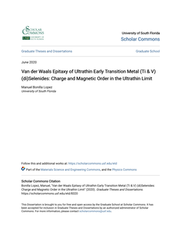 Van Der Waals Epitaxy of Ultrathin Early Transition Metal (Ti & V)