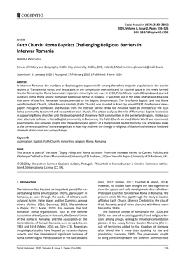 Faith Church: Roma Baptists Challenging Religious Barriers in Interwar Romania