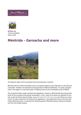 Méntrida – Garnacha and More | Articles