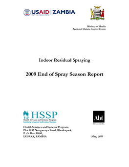 2009 End of Spray Season Report