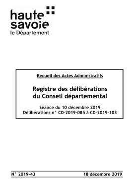 Registre De Délibérations Du Conseil