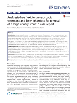 Analgesia-Free Flexible Ureteroscopic Treatment and Laser Lithotripsy For