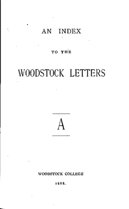 Woodstock Letters