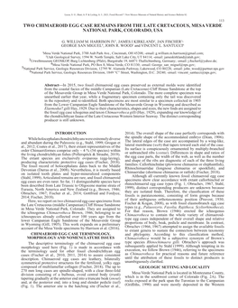 Two Chimaeroid Egg Case Remains from the Late Cretaceous, Mesa Verde National Park, Colorado, Usa