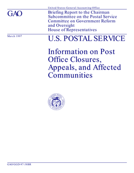 GGD-97-38BR US Postal Service