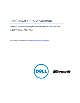 Dell Private Cloud Solution