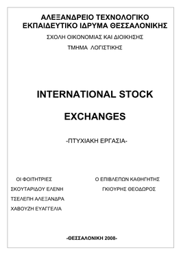 International Stock Exchanges